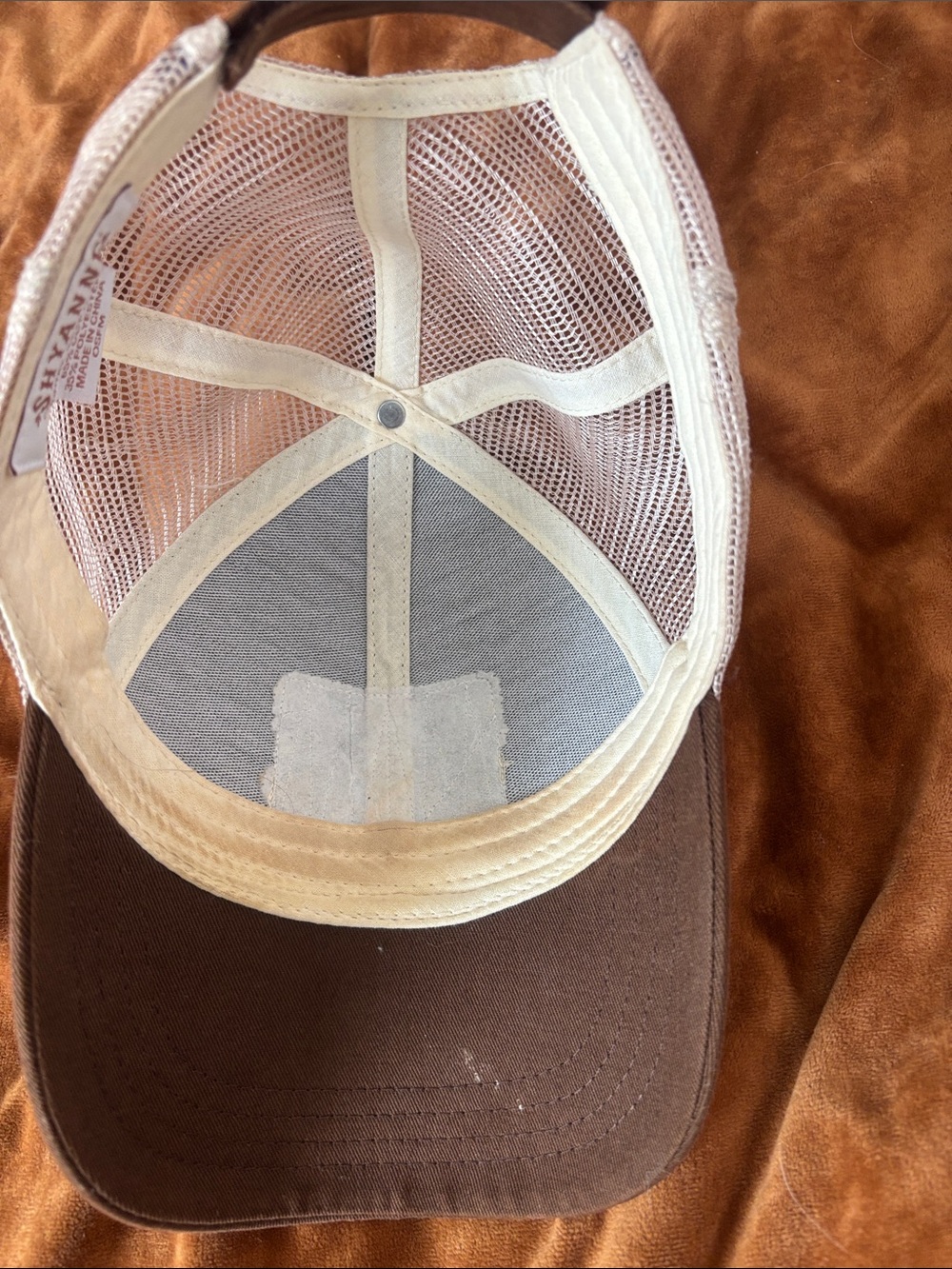 Shyanne Brown Trucker Hat with Floral Skull Patch - Picture 4 of 7